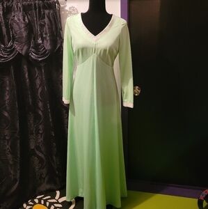 1960's flower power hippie boho maxi dress lace and textured fabric